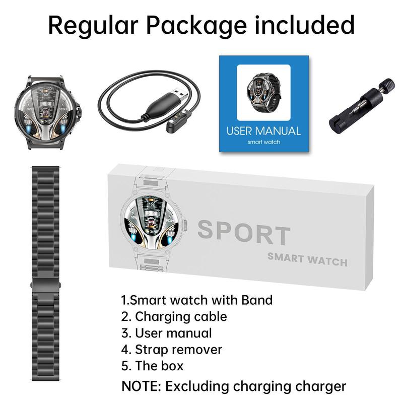 Smart Watches for Men(Answer/Make Call), 1.85" Round Big Screen Fitness Tracker, Waterproof Fitness Watch for Android/iOS Phones, Wireless Smartwatch