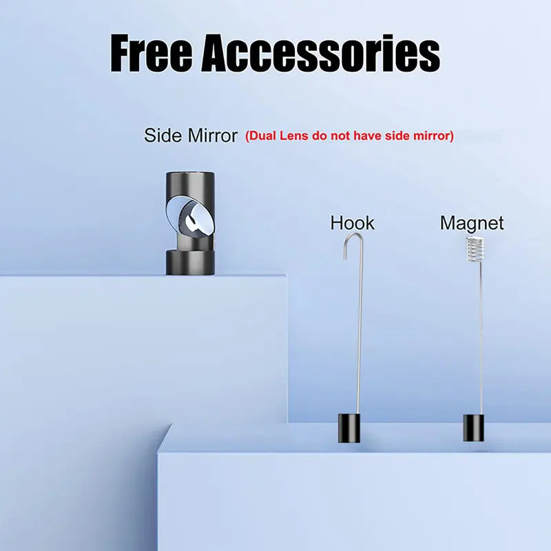 Industrial Endoscope Borescope Camera with Light, 4.3'' Screen HD Digital Snake Camera, Waterproof Sewer Inspection Camera with Cable, Measuring Gauges, Car Stuff, Vehicle, Automotive Inspection Tools