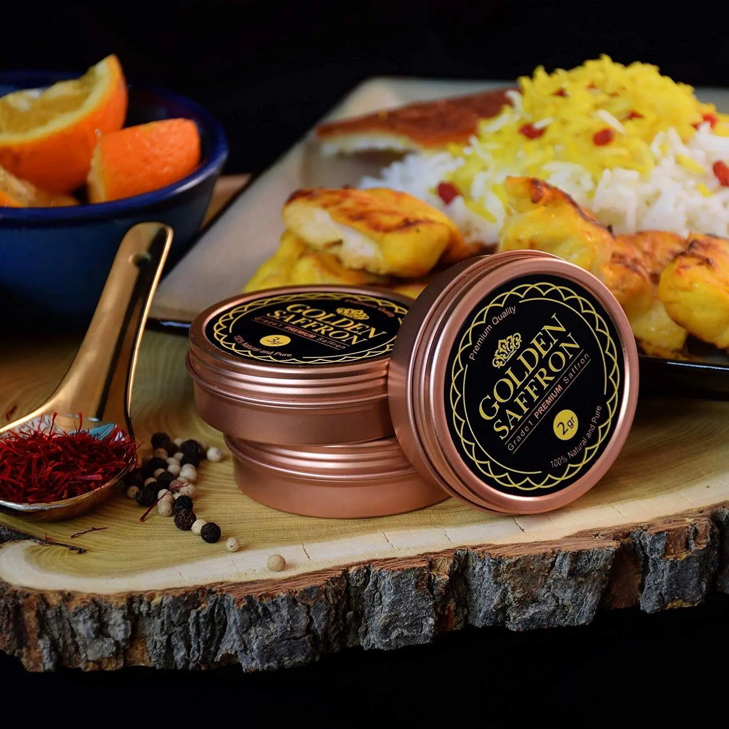 Golden Saffron, Finest Pure Premium All Red Saffron Threads, Grade A+ Super Negin Non-GMO Verified. For Tea, Paella, Rice, Desserts, Golden Milk and Risotto (2 to 75 Grams) image 4