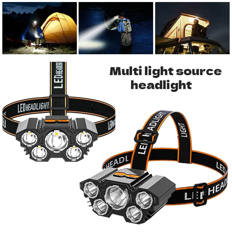 2 PACK Rechargable Headlamp, Led Head Lamp with 4 Modes, Waterproof Head Lights For Forehead, Hard Hat Light, Adjustable Head Flashlight For Adults, Bright Coast Headlamp for Outdoor Camping, Hiking, Running