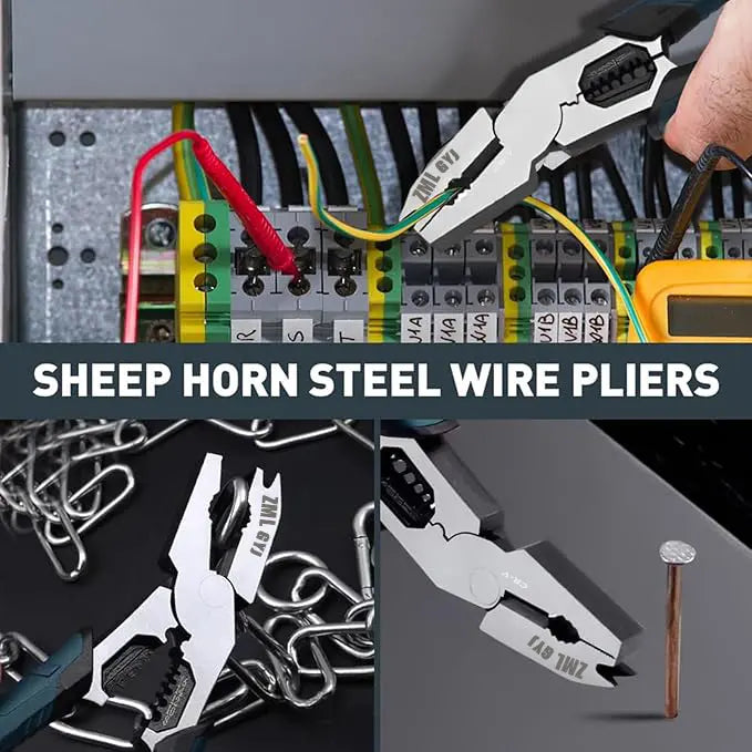 【DealsForYouDays】 6-in-1 Multi-Function CR-V Steel Wire Stripper Pliers, Diagonal Cutters with Adjustable Cutting Depth and Sharp Blades for Nails and Electrical Cables, Hardware Wirecutters, Construction Tool, Hand Tools Wire Stripping Machine Wirepliers image 5
