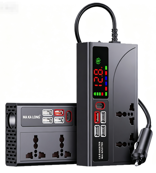 【New Model】Car Power Inverter 12V/24V to 220V – High-Power Cigarette Lighter Power Converter & Charger Expansion for Cars and Trucks, Essential for Self-Driving Trips and Travel
