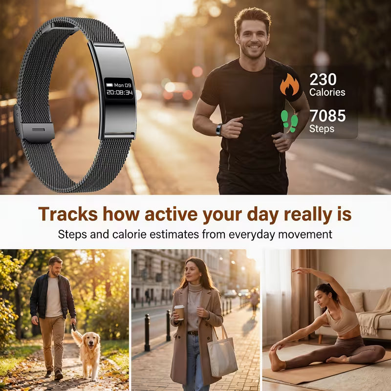 Ultra‑Slim Fashion Smart Watch – 2.8mm Ultra‑Thin Body, IPX8 Waterproof, Step & Sleep & Menstrual Tracking, Shake‑to‑Capture – Perfect as Nice Gift for Friends, iOS & Android Compatible
