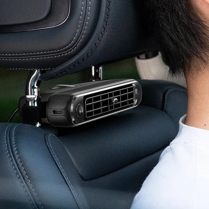 【Summer Survivals】 Car Seat Fan USB-Plug-in Dual Turbo High Wind Power Car Interior Rear Pillow Car Fan with Independent Switch & Adjustable Air Outlet for Personalized Comfort,summerwins stuff, Fan for Car Back Seat