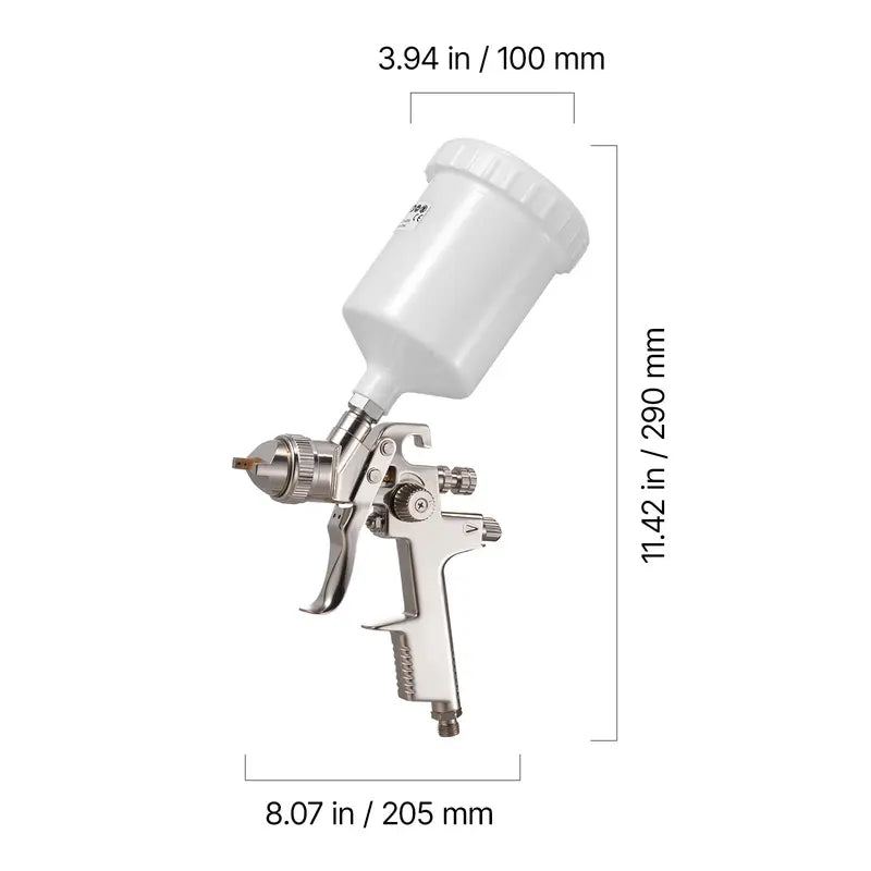 Air Spray Gun with 3 Nozzles (1.3/1.4/1.7mm) - 600ml Gravity Feed Paint Sprayer with Air Regulator for Car, Furniture and Home Improvement