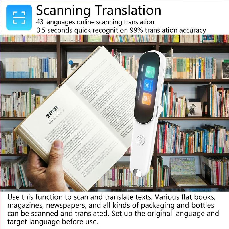 Portable Mini Dictionary Pen, 1 Count Multifunctional Scanning Education Translation Pen, Multilingual Language Learning Electronics Pen for Home School Office, Digital Products, Smart, Wireless