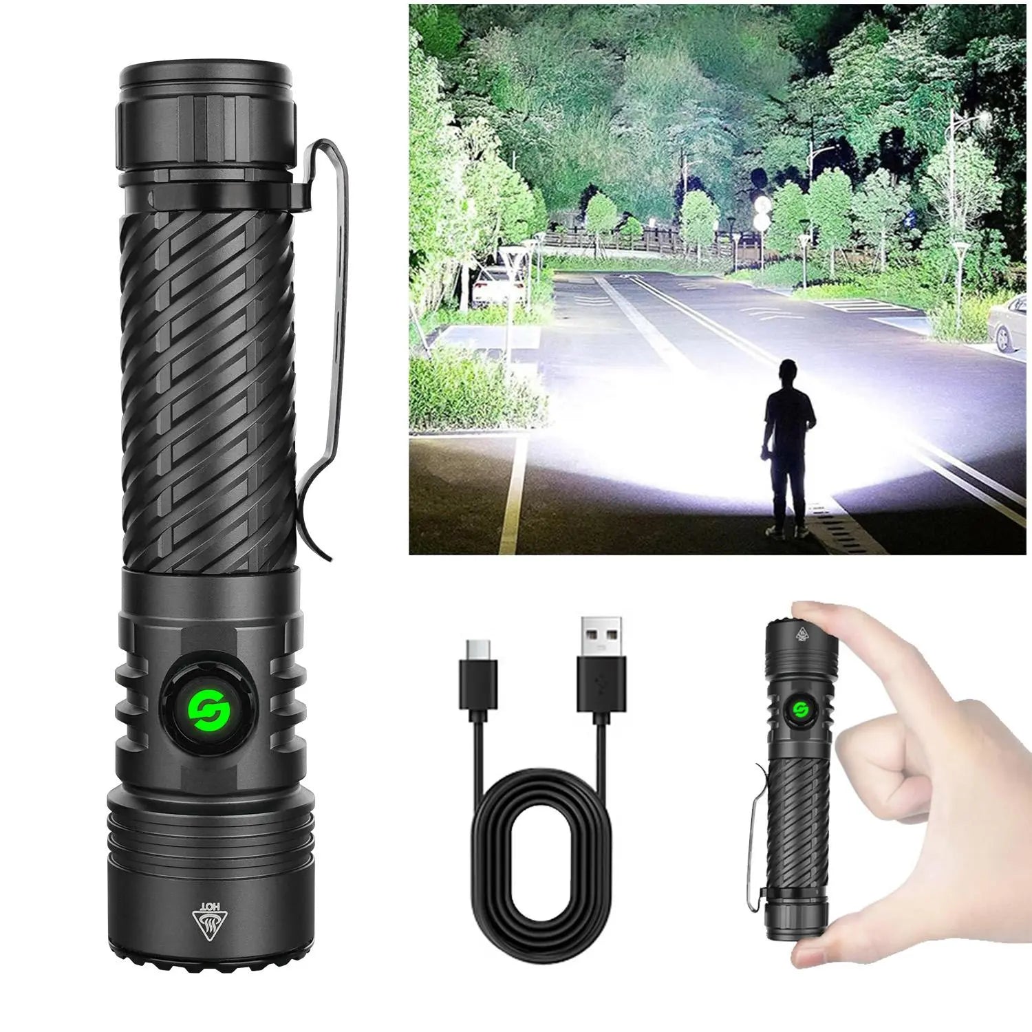Rechargeable Flashlight Strong Light Ultra Bright Portable Outdoor Camping Flashlight Home Ultra Long Endurance Lighting Six Modes image 9