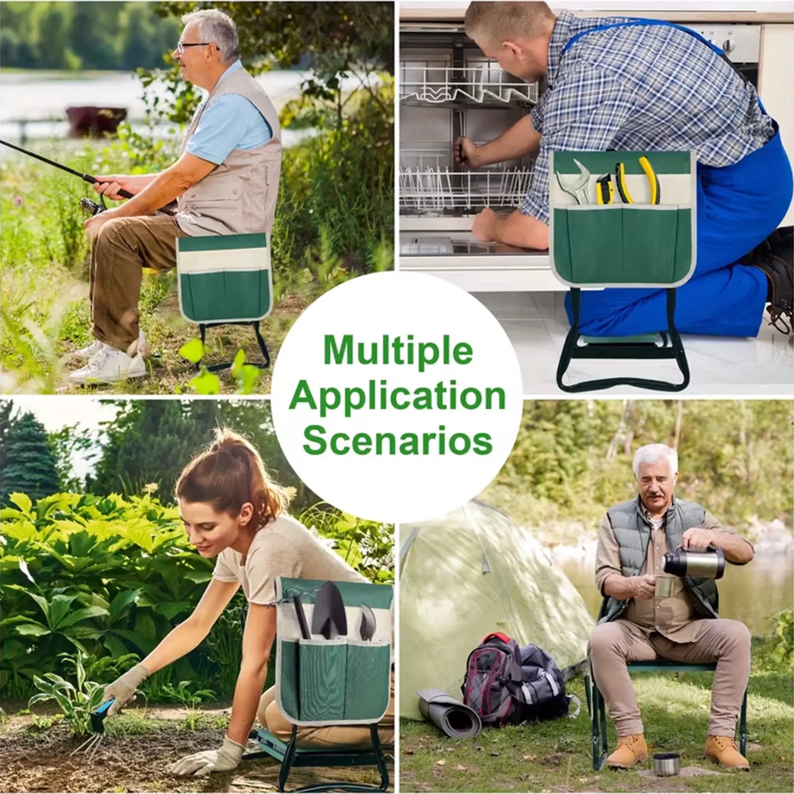 Upgraded Garden Kneeler and Seat with Thicken & Widen Soft Kneeling Pad,Heavy Duty Foldable Gardener Stool with Tool Pouches,Gardening Gifts for Women Mom Men Seniors¡... image 7