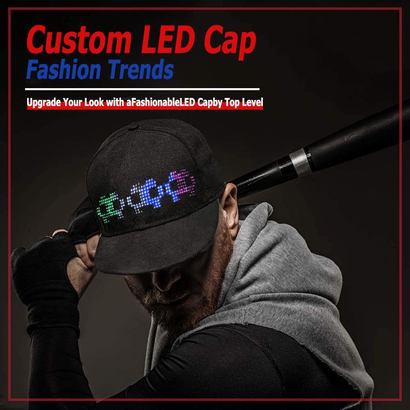 LED Rolling Display Hat Customized Gif Picture And Text Bluetooth App Controlled Detachable Led Display Baseball Cap BlackFriday High-Quality Materials & Versatile Use