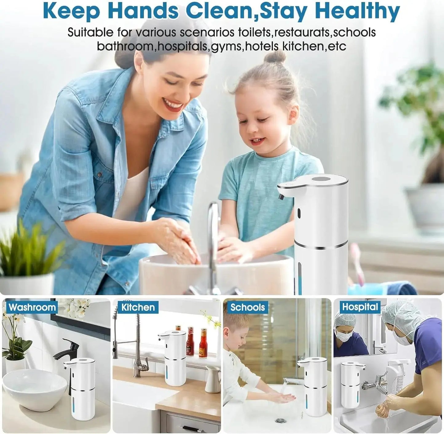 Automatic Liquid Soap Dispenser – Touchless Hand Soap or Dish Soap Dispenser, 6 Adjustable Levels, 360ml, IR Sensor & Display, Wall-Mount or Tabletop Use for Bathroom Kitchen – Ideal Gift for Home image 8