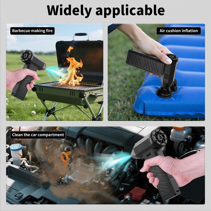 Electric Compressed Air Duster - 15,0000 RPM Rechargeable Cordless Turbo Blower, Portable Air Blower Gun for Cars, PC, Keyboard, Home & Outdoor Dust Cleaning (Replaces Compressed Air Cans)