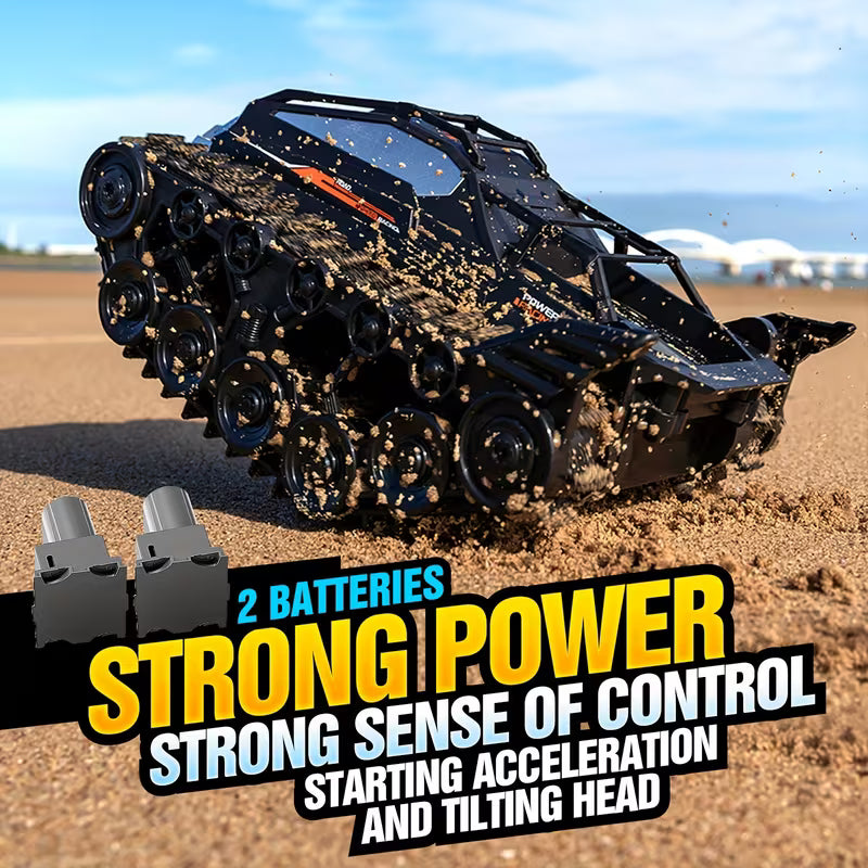 Amphibious RC Tank with 2 Batteries – High‑Torque Off‑Road Crawler, 4WD/6WD Tracked Vehicle with Drift & Climb Capability – Perfect Christmas Gift for Boys