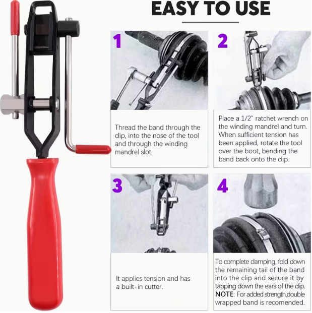 10-Piece CV Joint Clamp Tool Set – Includes Ear Clamp Pliers & Pipe Connection Tools, for Most Automotive Joint Shoe Clamps