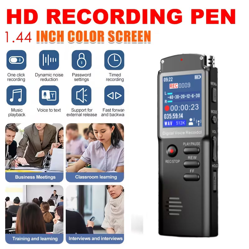 Mini Recorder – Screen Display, External Playback, Voice-Controlled Recording, Long Battery Life