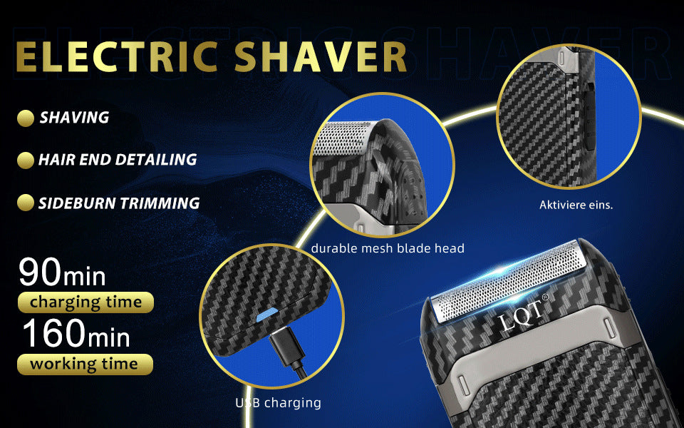 LQT 3pcs Men's Professional Hair Clipper & Beauty Set, LCD Display, Cordless USB Charging, Holiday Gift Box for Families & Barber Shops