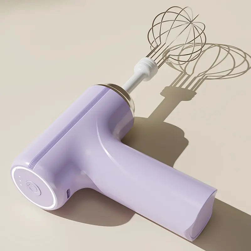 Rechargeable 3-Speed Hand Mixer – Multifunctional Kitchen Tool with 2 Whisk Attachments, Easy to Clean & Durable, Ideal for Baking & Daily Mixing