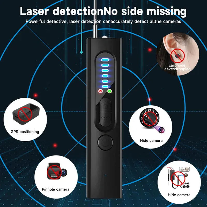 DABATR Hidden Camera Detector – Spy Camera Finder, Signal Scanner, 6 Sensitivity Levels, 3 Modes, 24H Working Time for Hotels, Car, Office, Home, Travel