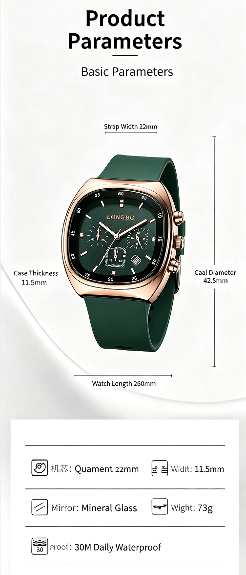 Fashionable Analog Watch, Sporty Waterproof Modern Unisex Open-Face Wristwatch - Luminous Display, Silicone Strap, Adjustable for Daily Wear, Automatic Mechanical with Necklace Bust Jewelry Set for Outdoor Use, Sporty Waterproof Watch