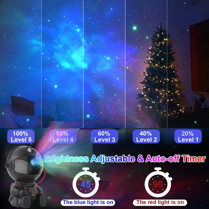 Astronaut Galaxy Projector with Nebula Effects – Star Projector Night Light for Kids Room Decor, USB Connection