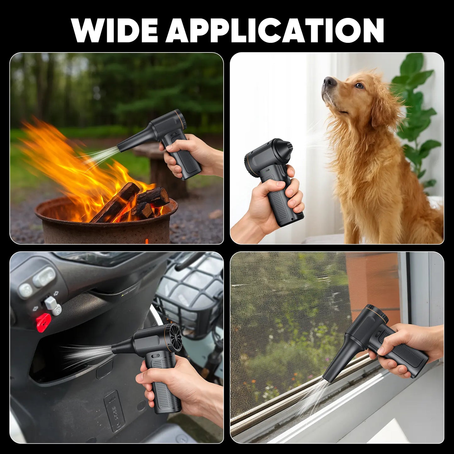 Cash on Delivery SHEKAR Electric Air Duster, Compressed Air Blower Gun, Adjustable Gears, Rechargeable Cordless, Mini Turbo Jet Fan for Keyboard, PC, Car, Home & Outdoor Cleaning Powerful Portable #Summervibes