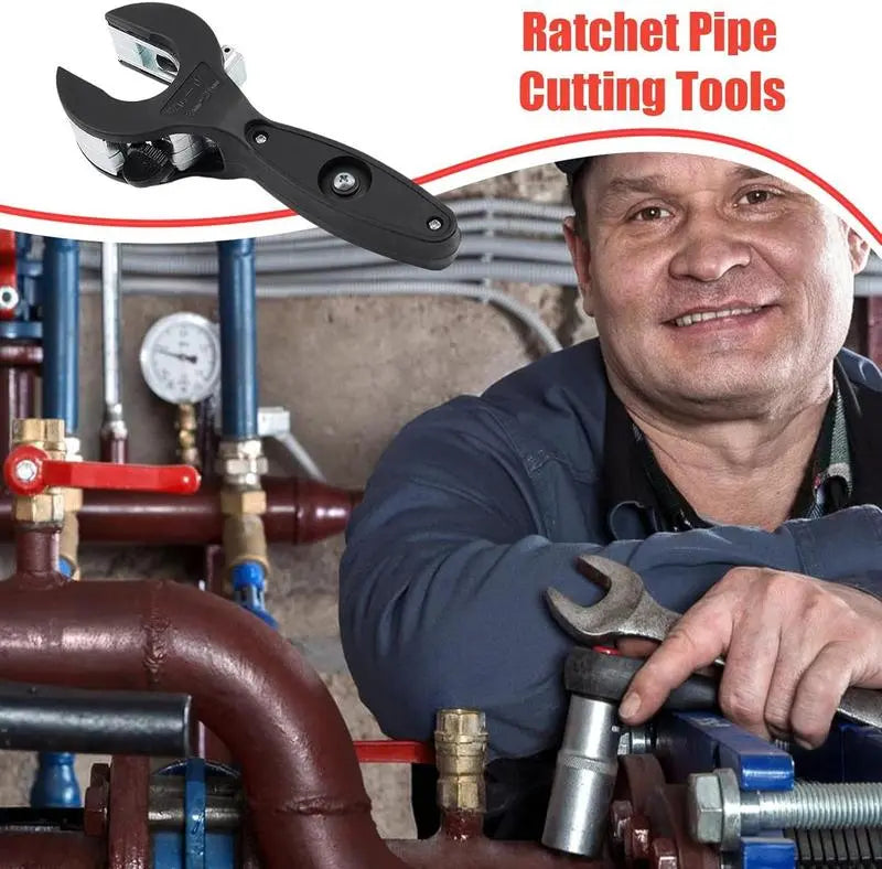 Ratchet-Type Pipe Cutter - One-Hand Fast Pipe Cutting Tool for 5/16 to 1-1/8 Inch Stainless Steel, Copper and Aluminum