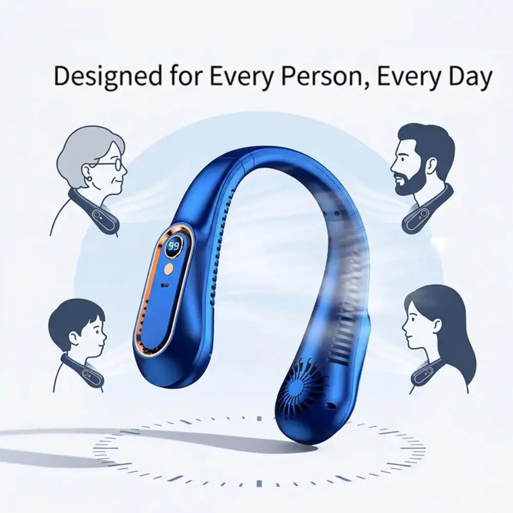 360° Airflow Portable Neck Fan – USB Rechargeable Hands-Free Cooling Wearable Quiet Fan for Travel, Office & Summer Outdoor Use 2026