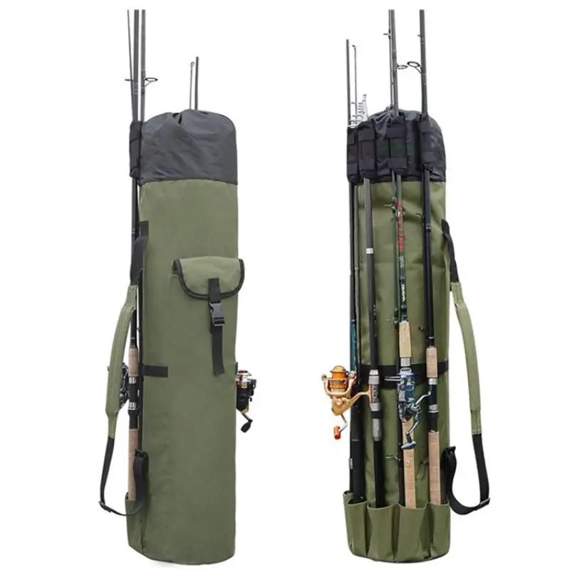 Multifunctional Fishing Rod & Tool Organizer Bag – Portable Storage Case for Outdoor Fishing Accessories