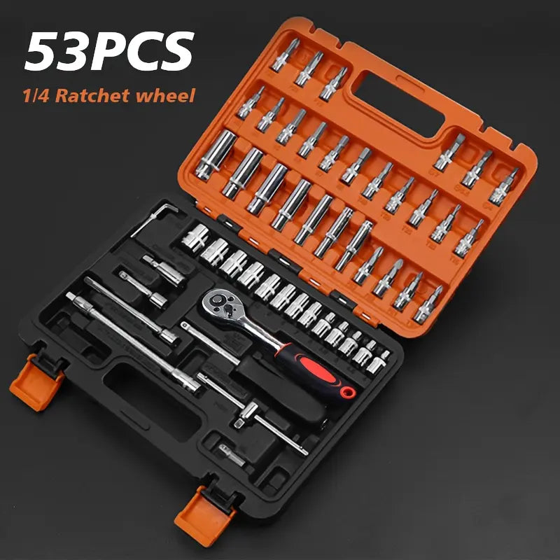 Professional Auto Repair Tool Set – Socket & Ratcheting Wrench Set, Durable Hand Tools for Car Maintenance, DIY & Daily Use, Great Gift for Car Owners