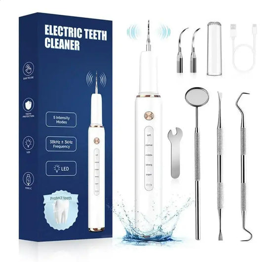 Glam Goddess Rechargeable Electric Teeth Cleaning Tool with Replacement Heads & Manual Auxiliary Cleaning Tools, Oral Irrigator for Home Use, Tartar Remover for Teeth,Remover Teeth Cleaning Kit