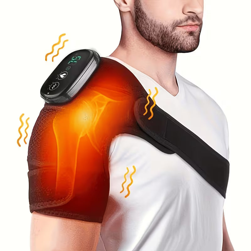 3‑in‑1 Wireless Heating & Vibration Massager, Multi‑Functional Joint Massager for Shoulder, Knee and Elbow with Heating Pad