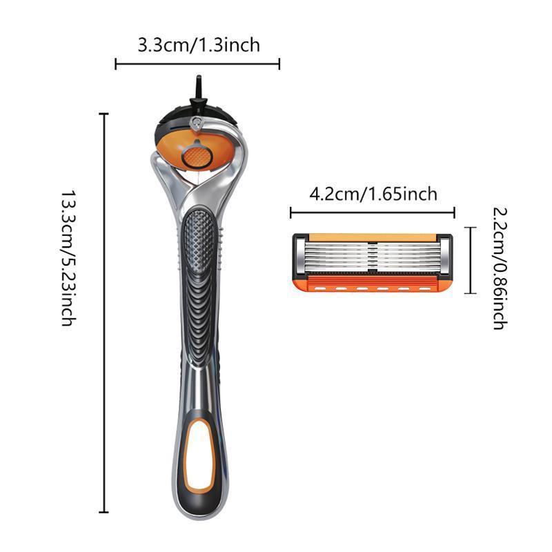 48-Piece Men's Razor Blade Replacement Set with Handle - Ultra Sharp Stainless Steel Blades for Smooth Shaving, Works with Standard Razor Handles, Bulk Disposable Blades Face Head Body Shaving