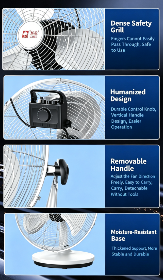 【18-Inch】High-Power Fan – Industrial Electric Fan for Construction Sites and Workshops, High-Power Floor Fan, Household Fan (with UK Plug Adapter)