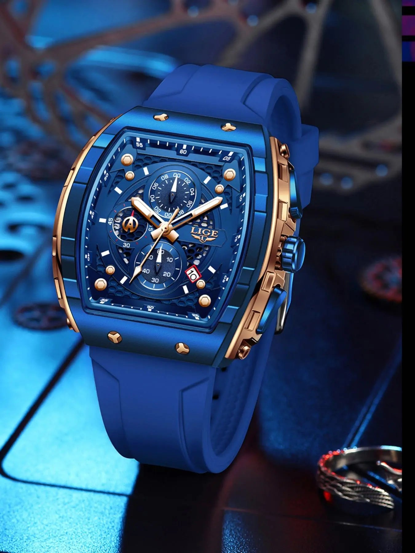 Cash on Delivery – Men's Sporty Waterproof Quartz Watch, Fashionable Luminous Watch with Calendar Display for Party, Daily Clothing Decor, Trendy All-Match & Exquisite Watch for Gift with Box