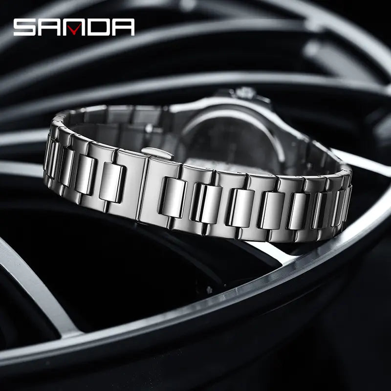 Valentine's Day Stainless Steel Square Dial Watch for Men – Analog Quartz, Date & Week Display, Waterproof, Luminous, Perfect for Everyday & Gifting image 7