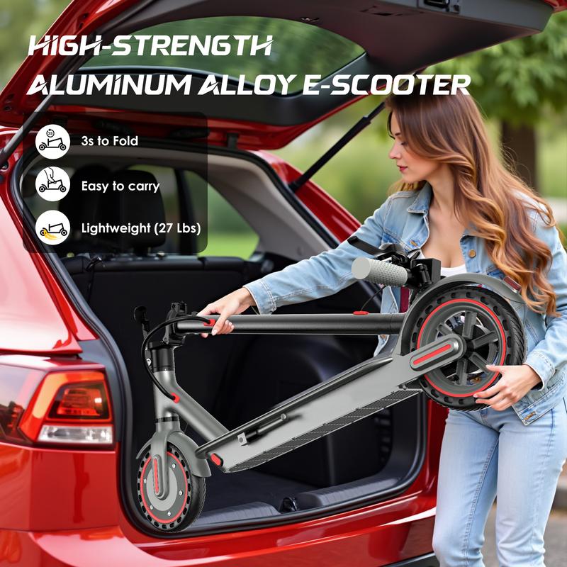 Riding Smart Electric Scooter for Adults 350W Motor Battery 36V 7.8A 8.5inch Solid Tires Charge Time 4/5 h Foldable E-Scooter with App Control & Disc Braking System for Smart APP Control Bluetooth Connect Electronic Brake Dual-Suspension folding neon