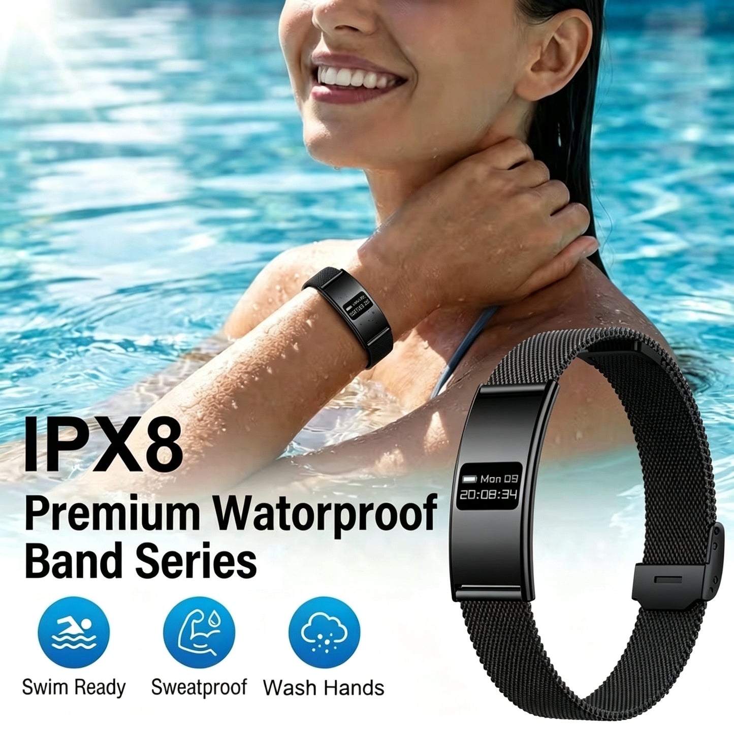Ultra‑Slim Fashion Smart Watch – 2.8mm Ultra‑Thin Body, IPX8 Waterproof, Step & Sleep & Menstrual Tracking, Shake‑to‑Capture – Perfect as Nice Gift for Friends, iOS & Android Compatible