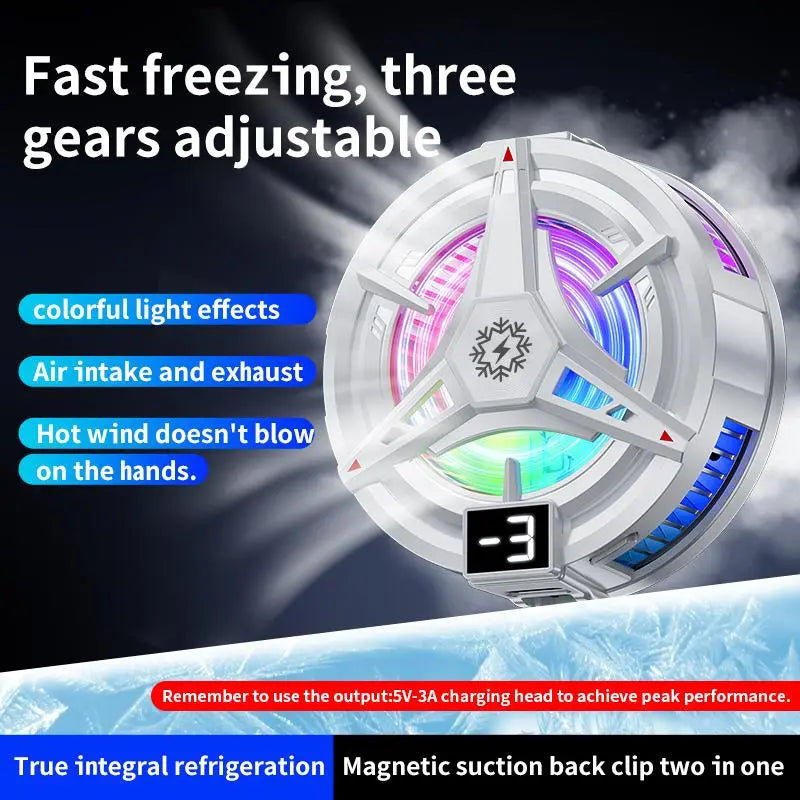 Fighter Appearance Phone Cooler, Magnetic Suction Phone Cooling Device, Efficient Endurance Phone Cooler for Multiple Scenes, USB