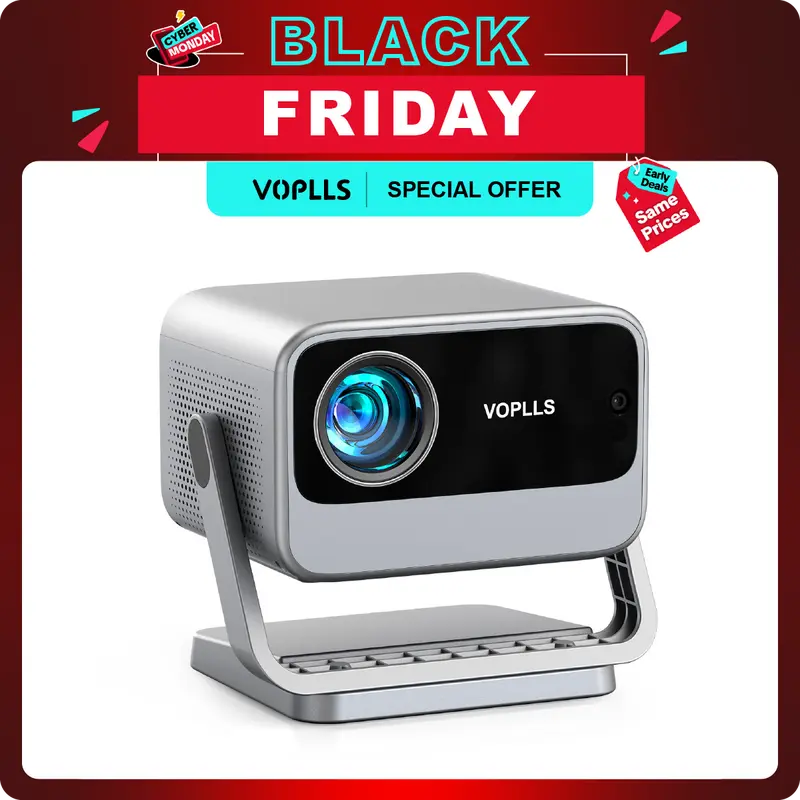 VOPLLS Netflix Certified Portable Projector Native 1080P Gaming | Outdoor Movie Mini Projector with Dual Auto Focus & Keystone Correction | 3D Dolby Audio, WiFi 6 & Bluetooth 5.0 | 50% Zoom for Home Theater, Camping, (600 ANSI Lumen, HDMI/USB-C)