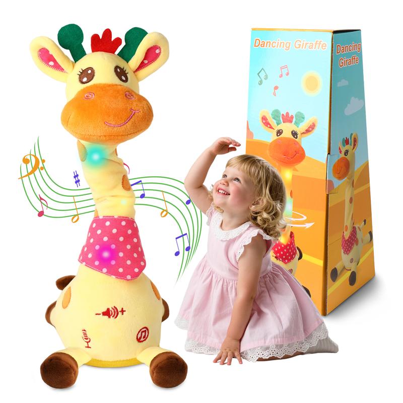 Dancing Talking Giraffe Toys - Electronic Rattle for Kids - Repeat Mimicking - Musical Sensory Plush Toy - Ideal Gift for Children's Day Birthday Christmas