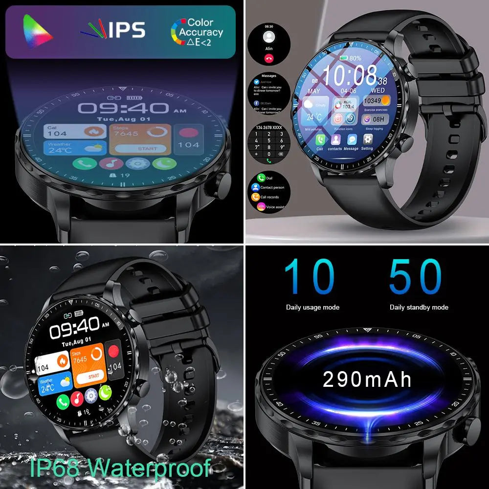 LIGE Multifunctional Smart Watch - USB Rechargeable, Water Resistant for Men and Women
