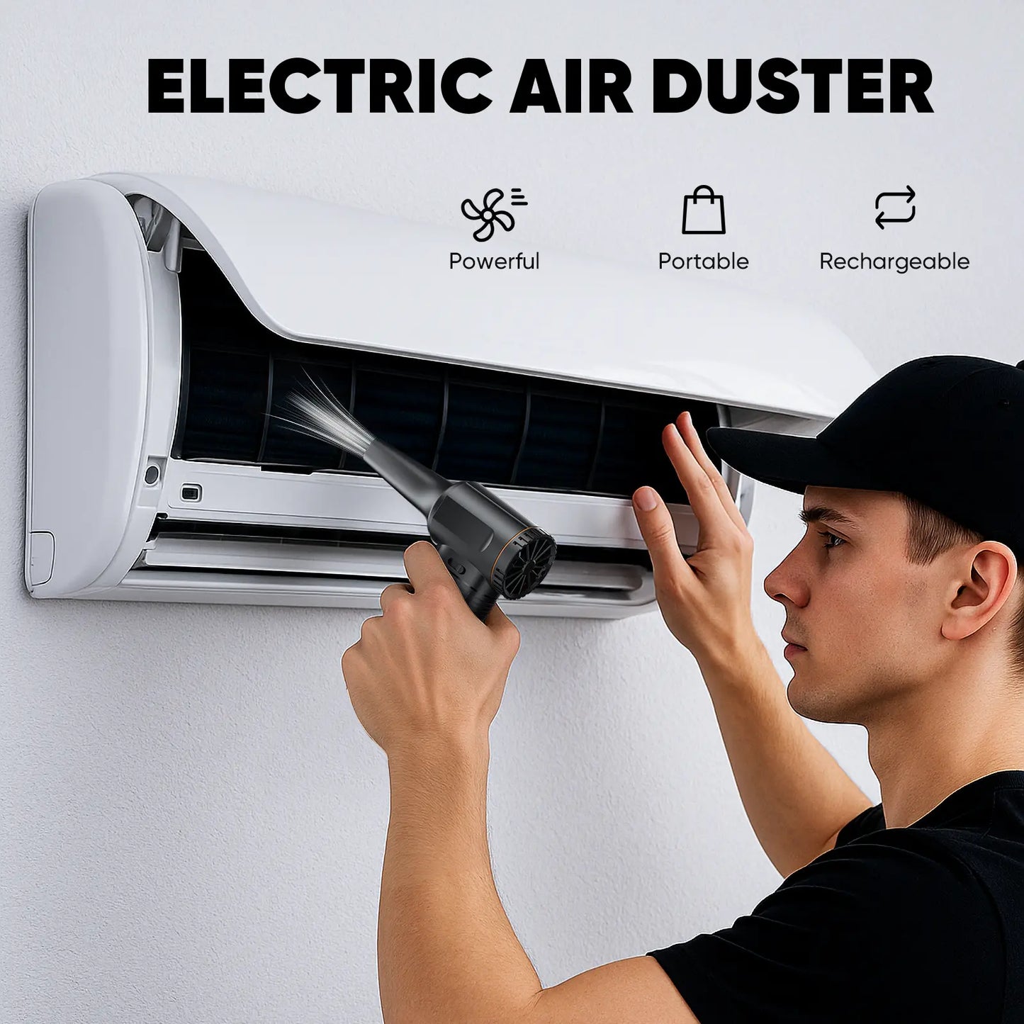 Cash on Delivery SHEKAR Electric Air Duster, Compressed Air Blower Gun, Adjustable Gears, Rechargeable Cordless, Mini Turbo Jet Fan for Keyboard, PC, Car, Home & Outdoor Cleaning Powerful Portable #Summervibes