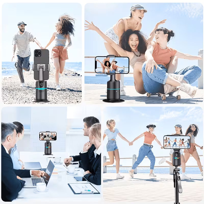 AI Face Tracking Phone Stabilizer – Full Auto Tracking, Carbon Fiber Holder for Live Streaming & Video