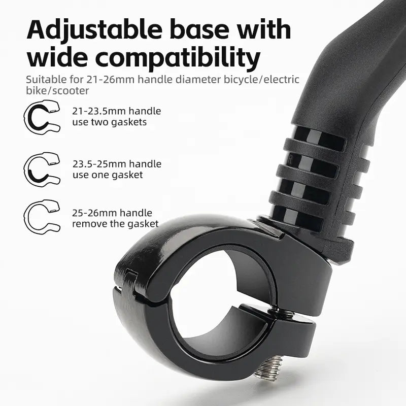 ROCKBROS HD Blast-Resistant Bike Mirror - 360° Adjustable Rear View Mirror for Handlebars, Fits 21-26mm, Easy Install Left and Right Side