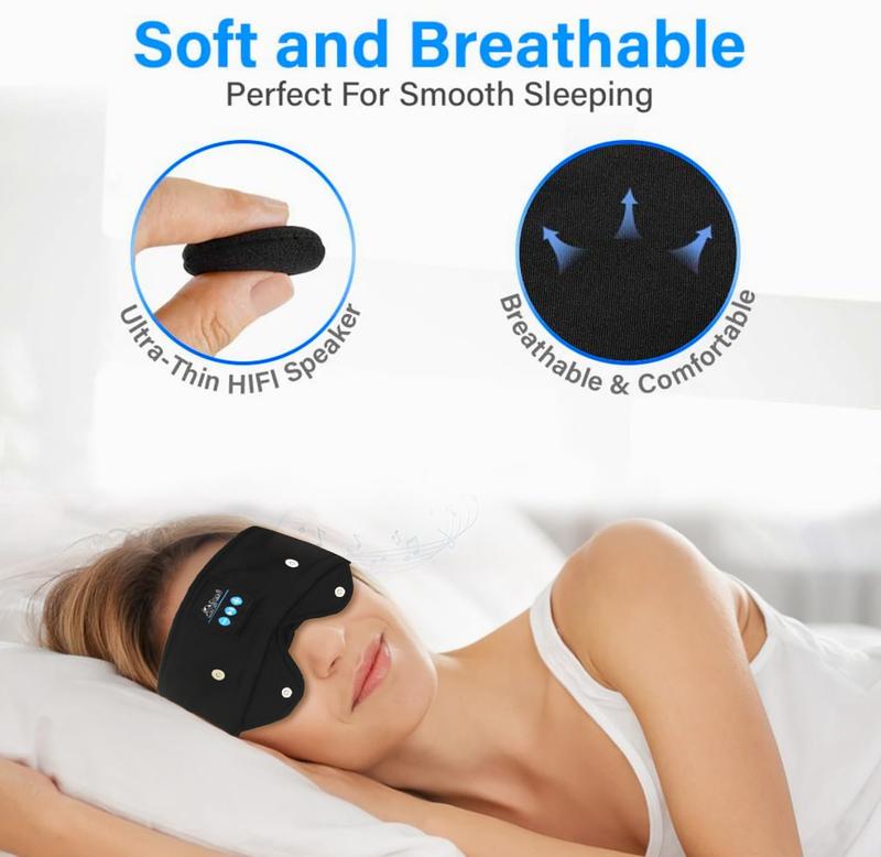 Sleep Headphones Bluetooth 5.2 Headband, Sports Wireless Earphones Sweat Resistant Earbuds with Ultra-Thin HD Stereo Speaker and Clear Audio for Workout Running Cool Gadgets Unique Gifts(Black) Electronic Headset Headphonesbluetooth