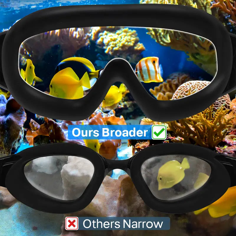【Summer Essentials】swimming goggles  , Wide View Anti Fog&UV Swimming Goggles for Audlt, No Leaking Swim Glasses for Men Women Kids