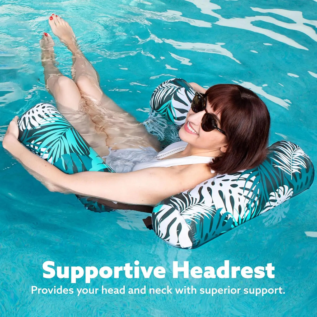 🪑 Cash on Delivery ☀️ Inflatable Pool Floats for Adults - 2-Pack Floating Lounge Chairs, Heavy-Duty Blow Up Pool Chair for Summer Beach & Lake Fun