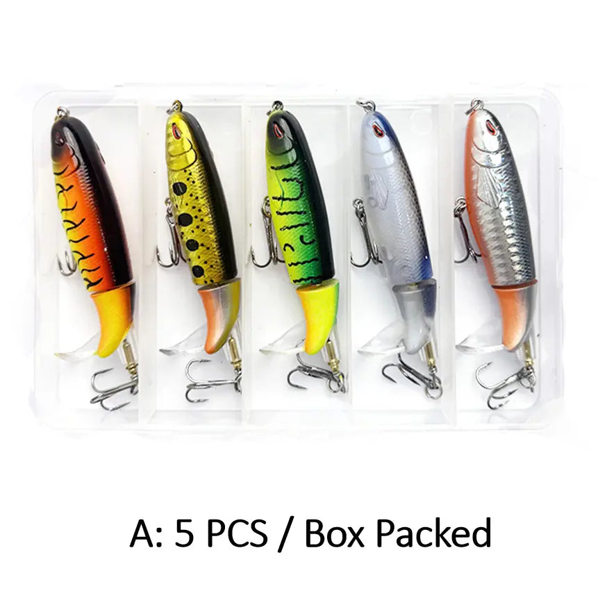 EXCROCK 5/10pcs Artificial Fishing Lure with box, 13.5g Simulation Fishing Lure with Hook, Fishing Accessories for Outdoor Fishing Equipment, 10cm Whopper Plopper, Swimbaits, Fishing Lure Bait image 9