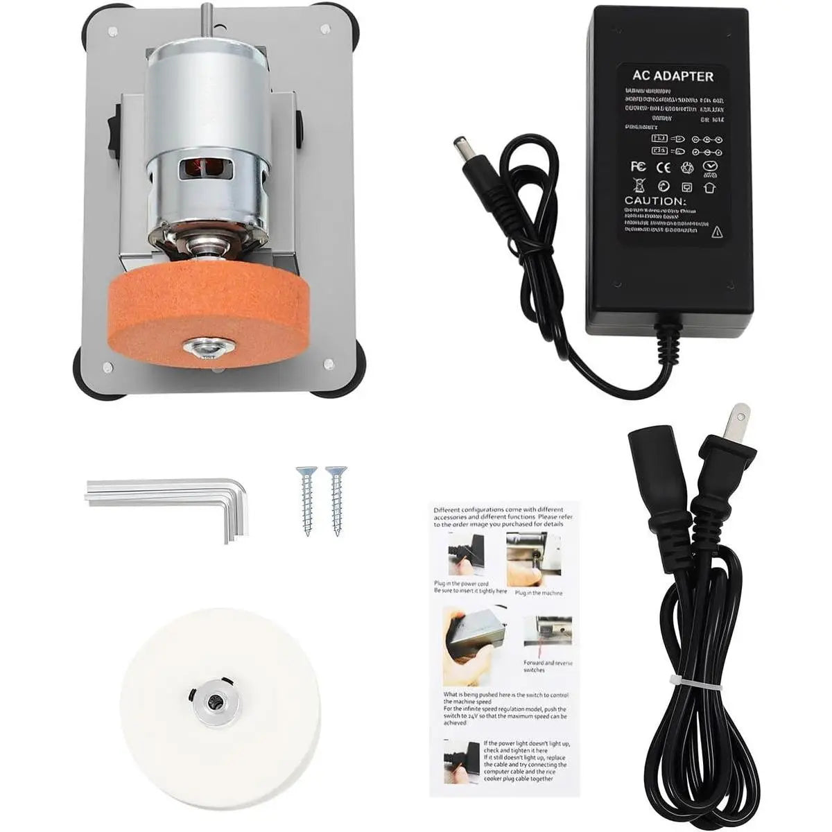 Mini Bench Grinder, Electric Benchtop Sander, Electric Multi-Purpose Grinding Machine, Polishing Grinding Machine Small Grinder for Woodworking Knife Making(6.3 * 3.9 * 3.9in) image 8
