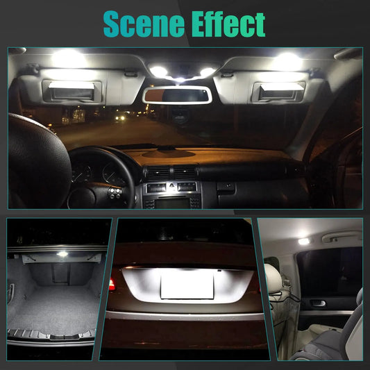 42 Pieces Interior Car Lights, Super Bright White Dome Map Tail Cab Lights Bulb Kit Set , DE3175 T10 31mm 41mm 194 LED Bulb for Your Trucks Width Lamp(White)