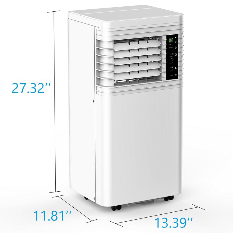 7000 BTU Portable Air Conditioners Cool Up to 350 Sq.Ft, 4 Modes Portable AC with Remote Control, LED Display, 24Hrs Timer, Installation Kits for Home/Office/Dorms, White